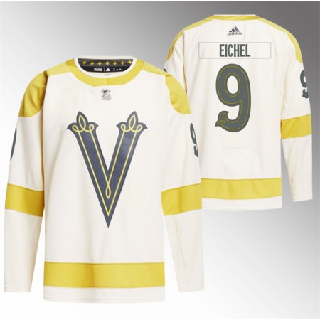 Men's Vegas Golden Knights #9 Jack Eichel Cream 2024 Winter Classic Breakaway Stitched Jersey