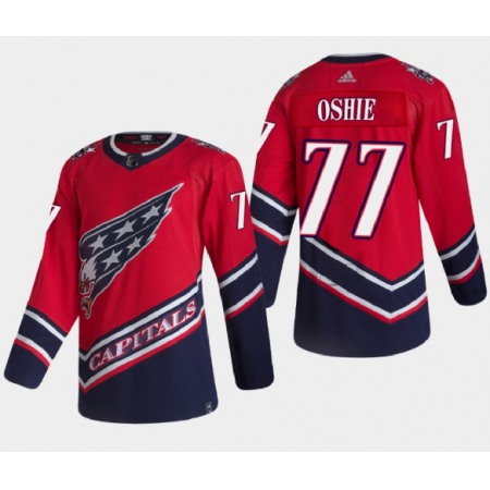 Men's Washington Capitals #77 T.J. Oshie 2021 Red Reverse Retro Stitched Jersey