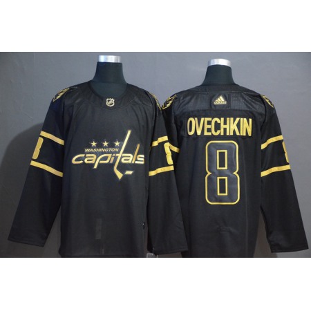 Men's Washington Capitals #8 Alex Ovechkin Black Golden Stitched NHL Jersey