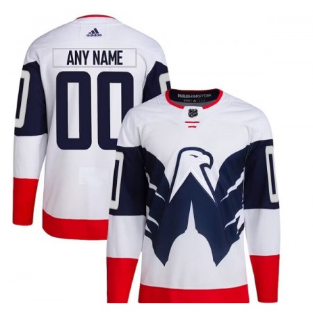 Men's Washington Capitals Custom 2023 White Navy Stadium Series Stitched Jersey