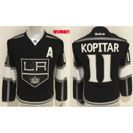 Kings #11 Anze Kopitar Black Women's Home Stitched NHL Jersey