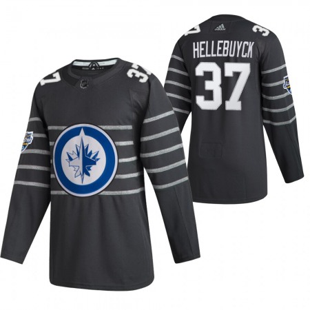 Men's Winnipeg Jets #37 Connor Hellebuyck 2020 Grey All Star Stitched NHL Jersey