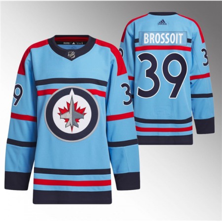 Men's Winnipeg Jets #39 Laurent Brossoit Light Blue Anniversary Primegreen Stitched Jersey