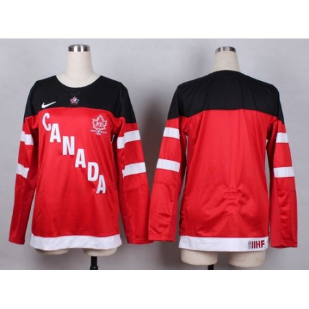 Olympic CA. Blank Red 100th Anniversary Women's Stitched NHL Jersey