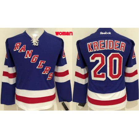 Rangers #20 Chris Kreider Blue Women's Home Stitched NHL Jersey