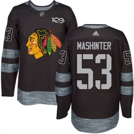 Blackhawks #53 Brandon Mashinter Black 1917-2017 100th Anniversary Stitched NHL Jersey