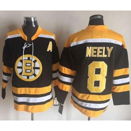 Bruins #8 Cam Neely Black/Yellow CCM Throwback New Stitched NHL Jersey