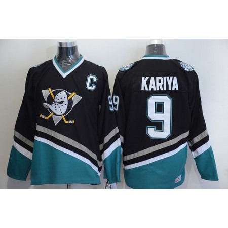 Ducks #9 Paul Kariya Black CCM Throwback Stitched NHL Jersey