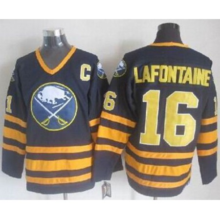 Sabres #16 Pat Lafontaine Navy Blue CCM Throwback Stitched NHL Jersey