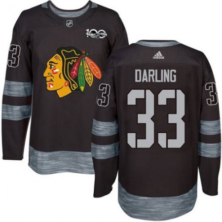 Blackhawks #33 Scott Darling Black 1917-2017 100th Anniversary Stitched NHL Jersey