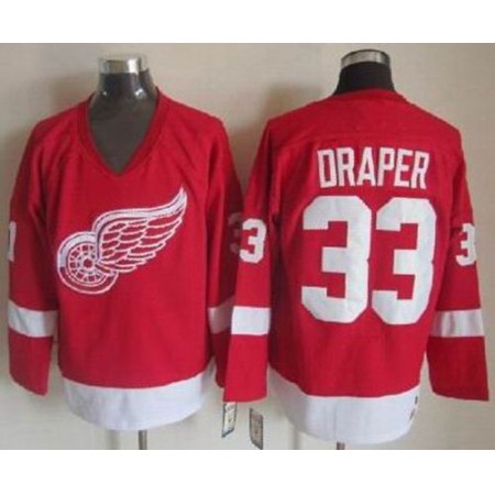 Red Wings #33 Kris Draper Red CCM Throwback Stitched NHL Jersey