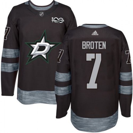 Stars #7 Neal Broten Black 1917-2017 100th Anniversary Stitched NHL Jersey