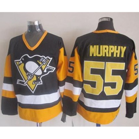 Penguins #55 Larry Murphy Black CCM Throwback Stitched NHL Jersey