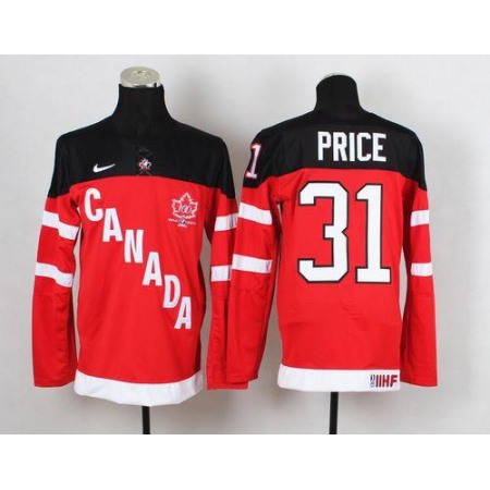 Olympic CA. #31 Carey Price Red 100th Anniversary Stitched NHL Jersey