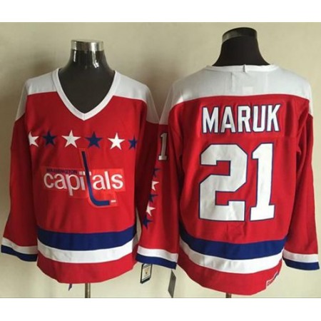 Capitals #21 Dennis Maruk Red Alternate CCM Throwback Stitched NHL Jersey