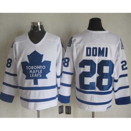 Maple Leafs #28 Tie Domi White CCM Throwback Stitched NHL Jersey