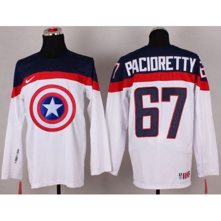 Olympic Team USA #67 Max Pacioretty White Captain America Fashion Stitched NHL Jersey