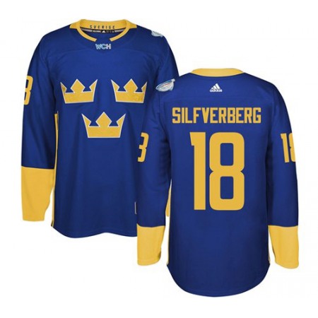 Team Sweden #18 Jakob Silfverberg Blue 2016 World Cup Stitched NHL Jersey