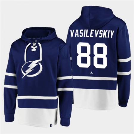 Men's Tampa Bay Lightning #88 Andrei Vasilevskiy Blue All Stitched Sweatshirt Hoodie