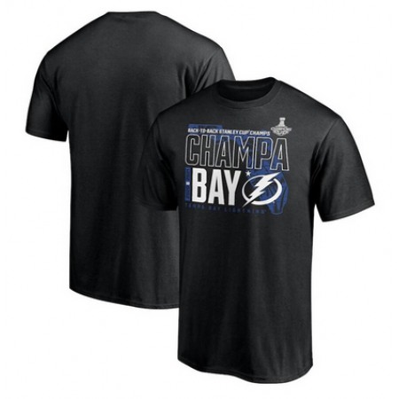 Men's Tampa Bay Lightning 2021 Black Stanley Cup Champions T-Shirt