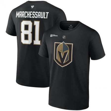 Men's Vegas Golden Knights #81 Jonathan Marchessault Black 2023 Stanley Cup Champions Name & Number T-Shirt